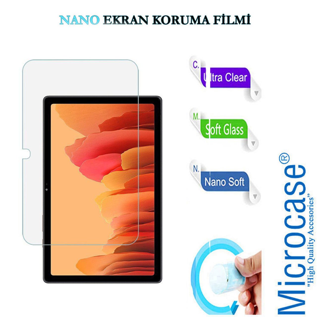 Microcase Samsung Galaxy Tab A7 T500 T505 2020 10.4 inch Tablet Nano Esnek Ekran Koruma Filmi