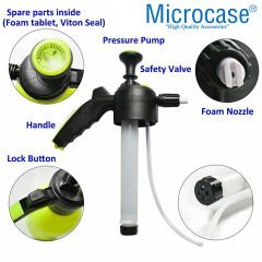 Microcase 2 Lt Basınçlı Su Köpük Püskürtme Sprey Şişe Çiçek Sulama İlaçlama Araç Yıkama - AL3819