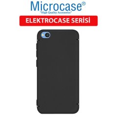 Microcase Xiaomi Redmi Go Elektrocase Serisi Silikon Kılıf Siyah + Tempered Glass Cam Koruma (SEÇENEKLİ)