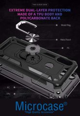 Microcase Huawei Y6S 2019 - Y6 2019 Anka Serisi Yüzük Standlı Armor Kılıf - Siyah