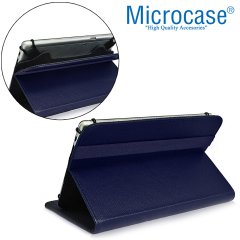 Microcase iPad 9.7 2018 Delüx Serisi Universal Standlı Deri Kılıf - Lacivert