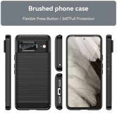 Microcase Google Pixel 8 Pro Brushed Carbon Fiber Silikon Kılıf - Siyah AL3332
