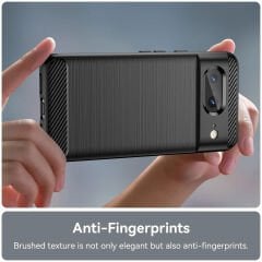 Microcase Google Pixel 8 Pro Brushed Carbon Fiber Silikon Kılıf - Siyah AL3332