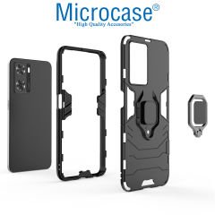 Microcase OnePlus Nord N20 SE Batman Serisi Yüzük Standlı Armor Kılıf - Siyah AL3349