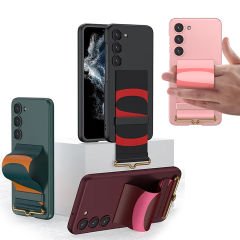 Microcase Samsung Galaxy S22 Parmak Tutuculu Kayış Askılı Plastik Kılıf - AL3565