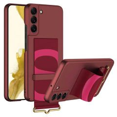 Microcase Samsung Galaxy S22 Parmak Tutuculu Kayış Askılı Plastik Kılıf - AL3565