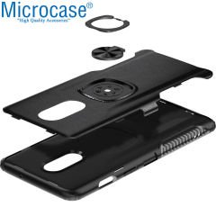 Microcase Xiaomi Redmi Note 9 Pro Rome Serisi Yüzük Standlı Armor Kılıf - Siyah