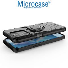 Microcase Oppo A57 / Oppo A77 (4G) Batman Serisi Yüzük Standlı Armor Kılıf - Siyah AL3349