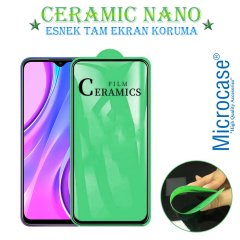 Microcase Xiaomi Redmi 9 Tam Kaplayan Esnek Ceramic Nano Ekran Koruma - Siyah