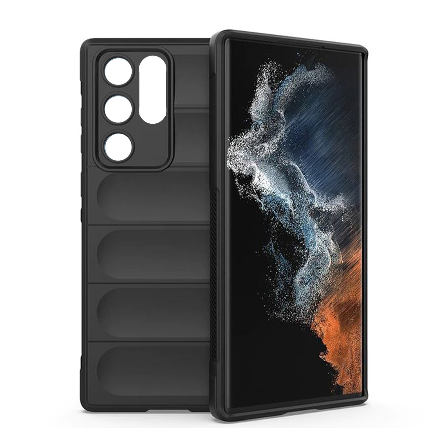 Microcase Samsung Galaxy S21 Ultra Miami Serisi Darbeye Dayanıklı Silikon Kılıf - Siyah