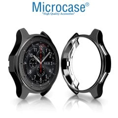 Microcase Samsung Galaxy Watch 42 mm Önü Açık Tasarım Silikon Kılıf - Siyah