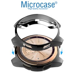 Microcase Samsung Galaxy Watch 42 mm Önü Açık Tasarım Silikon Kılıf - Siyah
