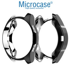 Microcase Samsung Galaxy Watch 42 mm Önü Açık Tasarım Silikon Kılıf - Siyah