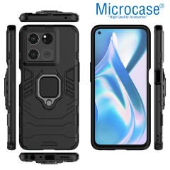 Microcase OnePlus Ace Racing Batman Serisi Yüzük Standlı Armor Kılıf - Siyah AL3349