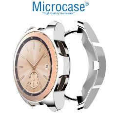 Microcase Samsung Galaxy Watch 42 mm Önü Açık Tasarım Silikon Kılıf - Gümüş