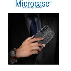 Microcase Samsung Galaxy S23 FE Leather Serisi Deri Efekt Silikon Kılıf - Siyah AL3337