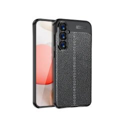 Microcase Samsung Galaxy S23 FE Leather Serisi Deri Efekt Silikon Kılıf - Siyah AL3337