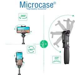 Uzaktan Kumandalı Bluetooth Selfie Çubuğu 3 Ayak 60 cm Tripod L01