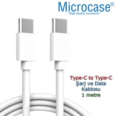 Microcase Telefonlar ve Notebooklar için Type-C to Type-C Şarj ve Data Kablosu 1m Beyaz - SR2828
