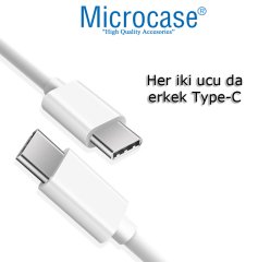 Microcase Telefonlar ve Notebooklar için Type-C to Type-C Şarj ve Data Kablosu 1m Beyaz - SR2828