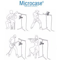 Microcase Universal Çok Amaçlı 7-11 inc Spor Bisikleti GYM Koşu Bandı Klipsli Tablet Tutucu - AL2460