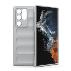 Microcase Samsung Galaxy S21 Ultra Miami Serisi Darbeye Dayanıklı Silikon Kılıf - Açık Gri