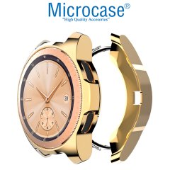 Microcase Samsung Galaxy Watch 42 mm Önü Açık Tasarım Silikon Kılıf - Gold