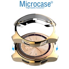 Microcase Samsung Galaxy Watch 42 mm Önü Açık Tasarım Silikon Kılıf - Gold