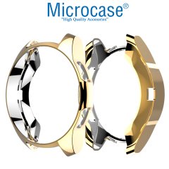 Microcase Samsung Galaxy Watch 42 mm Önü Açık Tasarım Silikon Kılıf - Gold