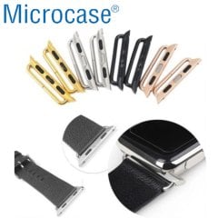 Microcase Apple Watch Seri 1 2 3 38 mm Metal Kayış Adaptör Siyah