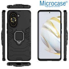 Microcase Huawei Nova 10 Batman Serisi Yüzük Standlı Armor Kılıf - Siyah AL3349