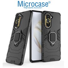 Microcase Huawei Nova 10 Batman Serisi Yüzük Standlı Armor Kılıf - Siyah AL3349