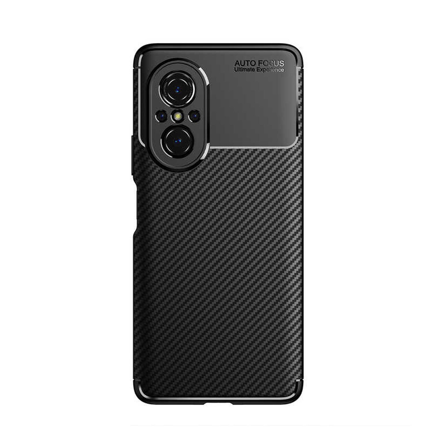 Microcase Huawei Nova 9 SE Maxy Serisi Carbon Fiber Silikon TPU Kılıf - Siyah