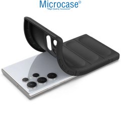 Microcase Samsung Galaxy S21 Ultra Miami Serisi Darbeye Dayanıklı Silikon Kılıf - Koyu Gri