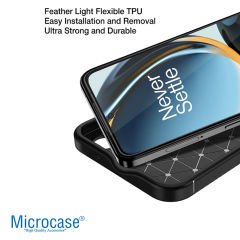 Microcase Oneplus Nord CE 3 Lite Leather Serisi Deri Efekt Silikon Kılıf - Siyah AL3337