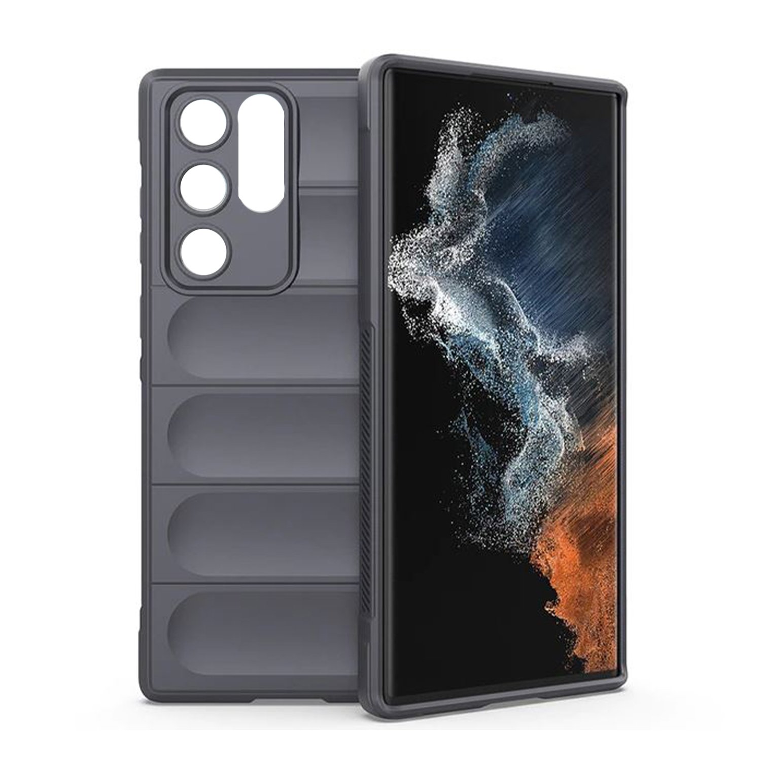 Microcase Samsung Galaxy S21 Ultra Miami Serisi Darbeye Dayanıklı Silikon Kılıf - Koyu Gri