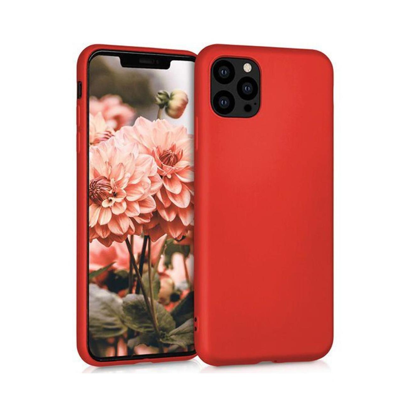 Microcase İphone 12 Pro Max Premium Matte Silikon Kılıf - Kırmızı