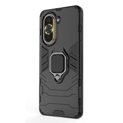 Microcase Huawei Nova 10 Pro Batman Serisi Yüzük Standlı Armor Kılıf - Siyah AL3349