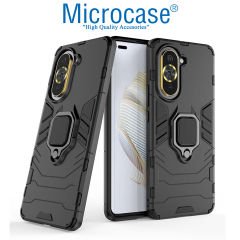 Microcase Huawei Nova 10 Pro Batman Serisi Yüzük Standlı Armor Kılıf - Siyah AL3349