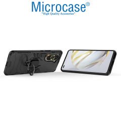 Microcase Huawei Nova 10 Pro Batman Serisi Yüzük Standlı Armor Kılıf - Siyah AL3349