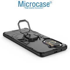 Microcase Huawei Nova 10 Pro Batman Serisi Yüzük Standlı Armor Kılıf - Siyah AL3349