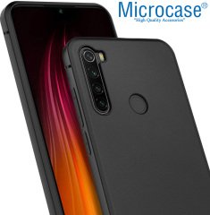 Microcase Xiaomi Redmi Note 8 Elektrocase Serisi Silikon Kılıf - Siyah + Tam Kaplayan Çerçeveli Cam