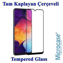 Microcase Samsung Galaxy A20E Premium Matte Silikon Kılıf - Siyah + Tam Kaplayan Çerçeveli Cam
