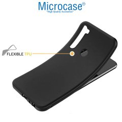 Microcase Xiaomi Redmi Note 8 Elektrocase Serisi Silikon Kılıf - Siyah + Tam Kaplayan Çerçeveli Cam