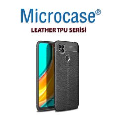 Microcase Xiaomi Redmi 9C Leather Tpu Silikon Kılıf - Siyah