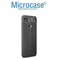 Microcase Xiaomi Redmi 9C Leather Tpu Silikon Kılıf - Siyah