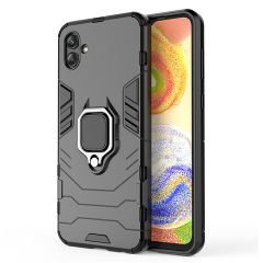 Microcase Samsung Galaxy A04 Batman Serisi Yüzük Standlı Armor Kılıf - Siyah AL3349