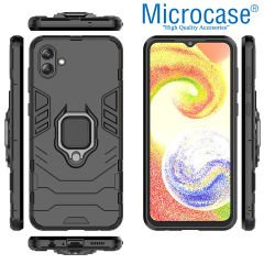 Microcase Samsung Galaxy A04 Batman Serisi Yüzük Standlı Armor Kılıf - Siyah AL3349