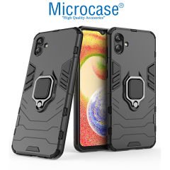 Microcase Samsung Galaxy A04 Batman Serisi Yüzük Standlı Armor Kılıf - Siyah AL3349