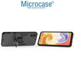 Microcase Samsung Galaxy A04 Batman Serisi Yüzük Standlı Armor Kılıf - Siyah AL3349